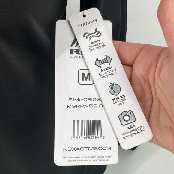 RBX Active Womens Black Quarter Zip Mock Neck Moisture Wicking Jacket M New - Picture 6 of 13